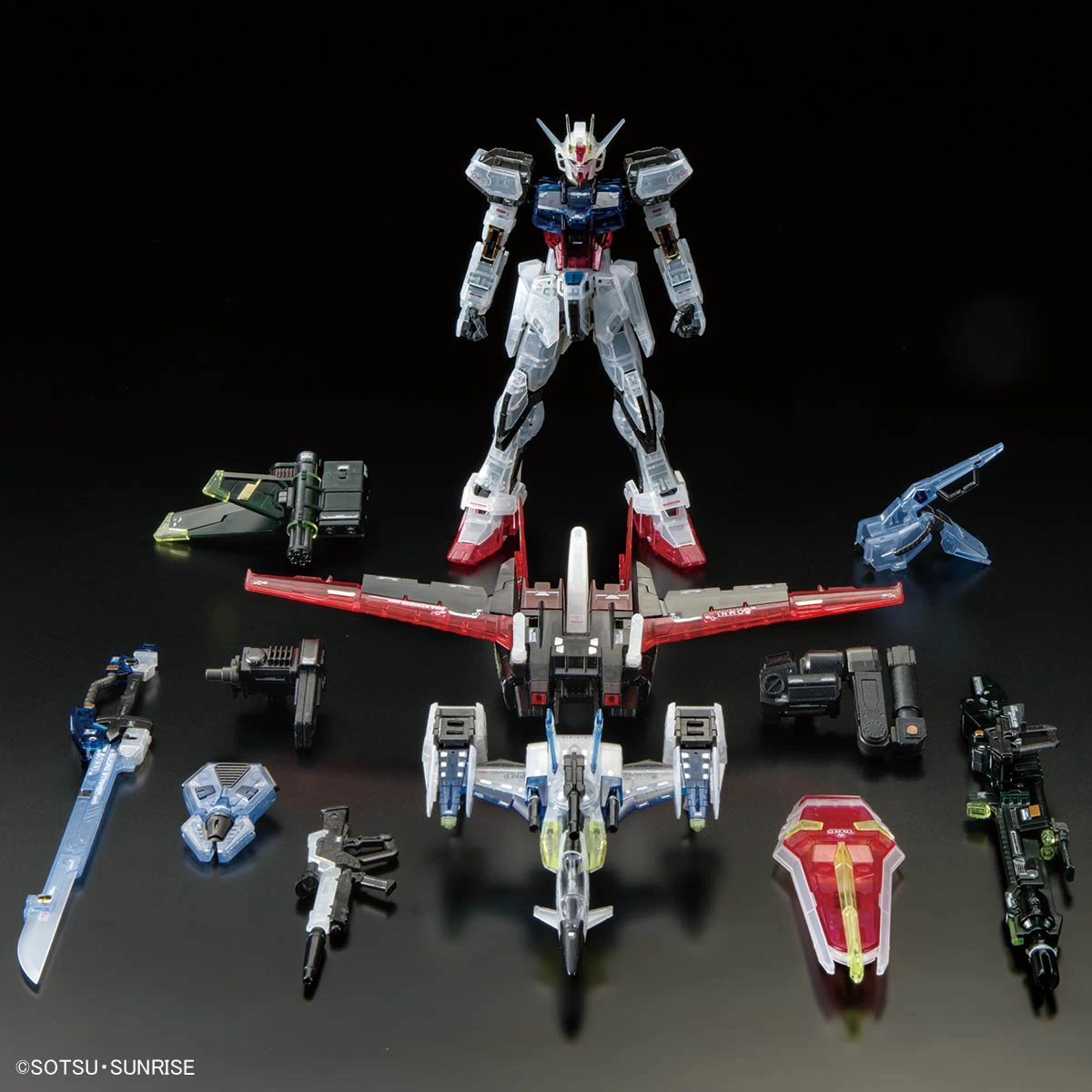 RG 1/144 AILE STRIKE GUNDAM + SKYGRASPER + SWORD / LAUNCHER CLEAR COLOR SET – Image 3